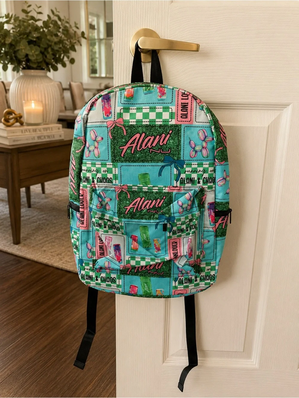 Handmade Alani-Inspired “Running on Alani & Chaos” Backpack NEW
